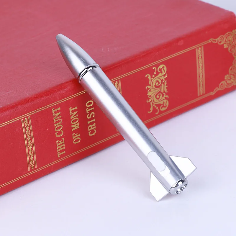Custom logo print promotional plastic ball point pen novelty rocket shaped ballpoint pen