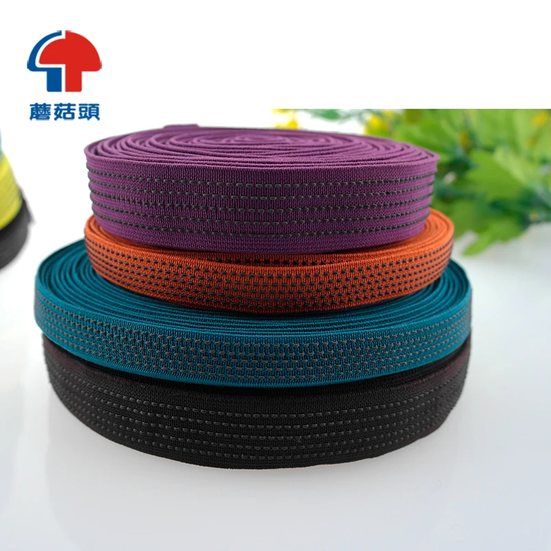 factory wholesale custom Non-slip flat elastic band webbing colorful elastic tape for Bundle