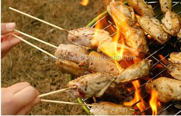 purely natural barbecue bamboo sticks grill tools pure white bbq stick skewer