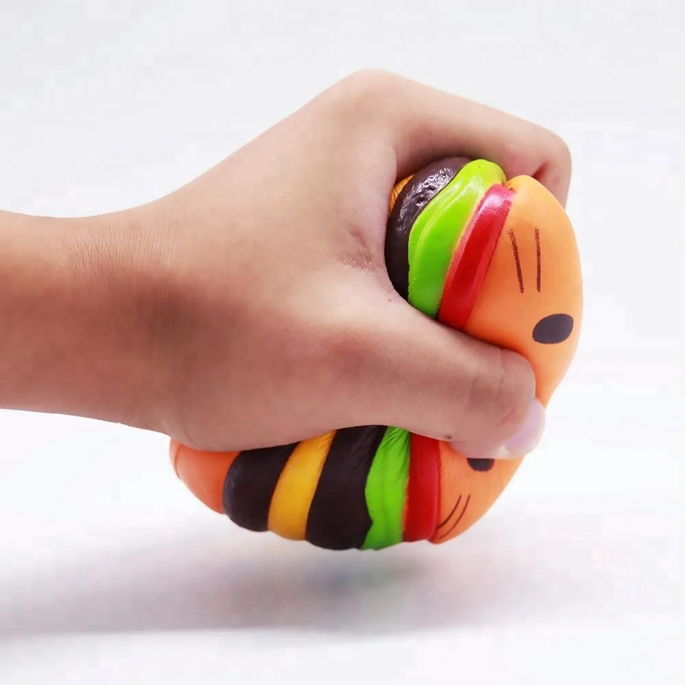 
Lovely Cat Hamburger Squishy Soft Toy Funny Toy Children Gift PU Food Kids Squishy Toy 