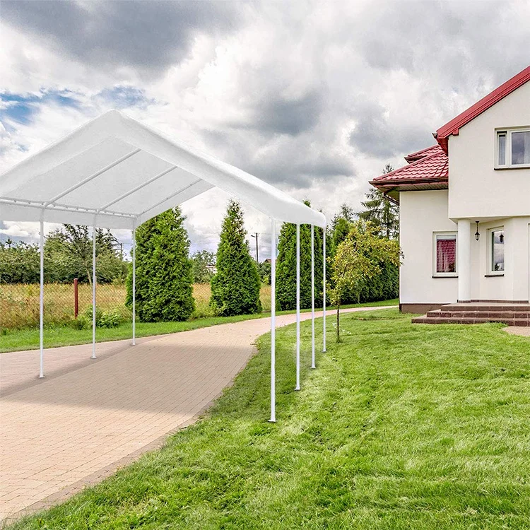 10 x 20-Feet Waterproof Carport 8 Steel Leg Outdoor UV Protected Large Portable Storage Shelter Sports Wedding Canopy Tent
