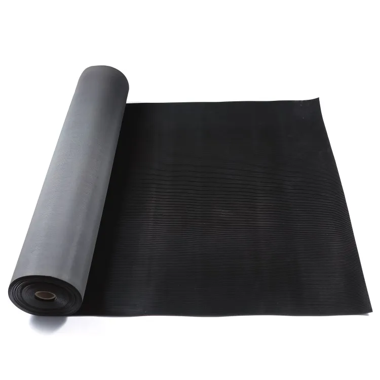 Fine Ribbed Rubber Sheet with Groove For Garage Floor
