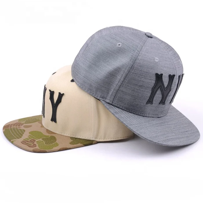 
Fashion NY leather stitching custom mens snapback 