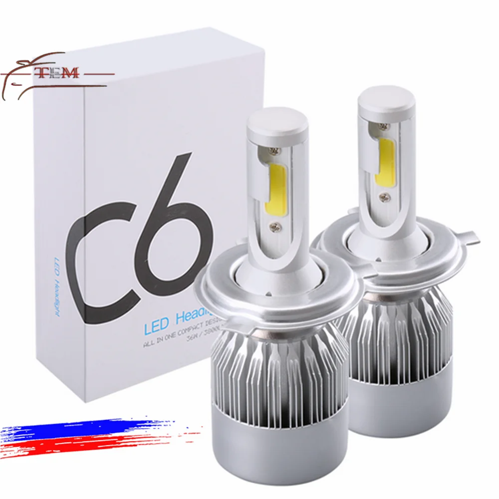 Auto lighting system car 7600 lumen h7 mini led headlight for c6 h11 cob chip