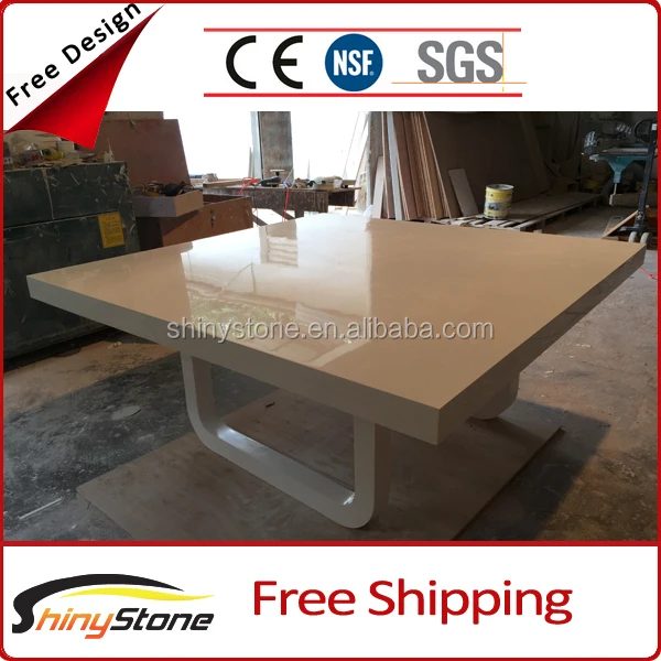 Custom measurements 8 seating artificial stone dining table