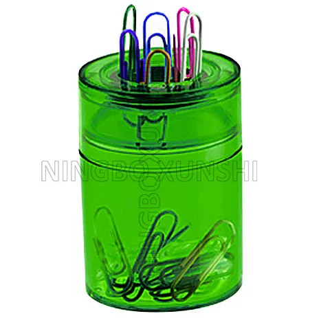 
best sell classic giveaway ABS plastic round column cylinder shape built in magnetic ring document file office desktop clip box 