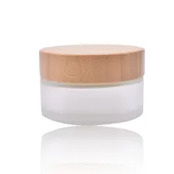 custom high end glass candle jar bamboo lid, empty clear 3oz 100g glass jar with bamboo lid cosmetic