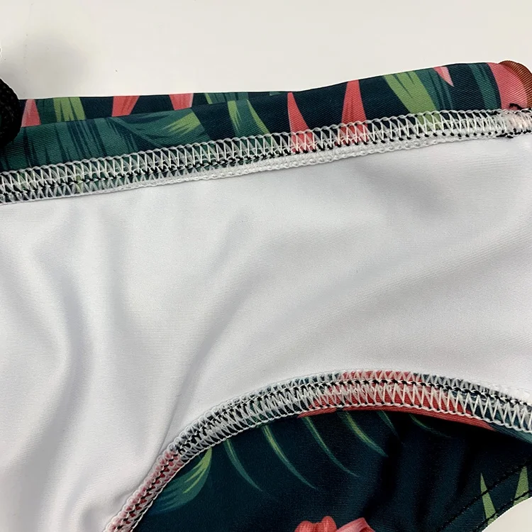 Floral Sublimation Print Sexy Mens Swim Brief Lycra Swimwear