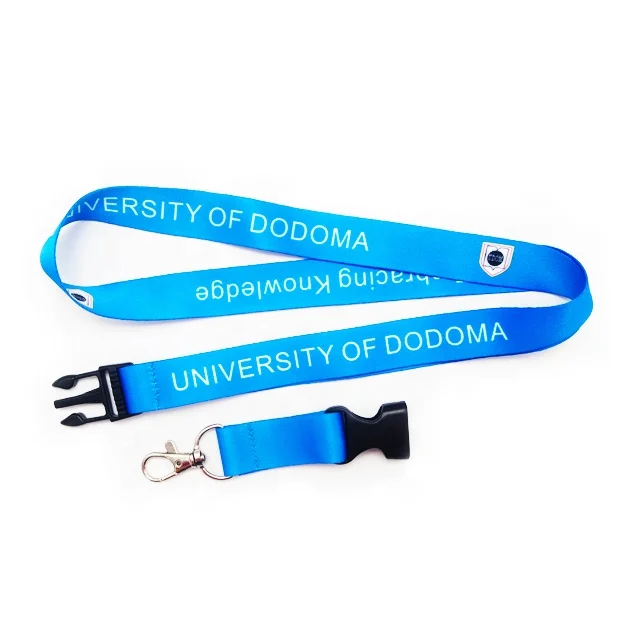 Custom Logo Satin Woven Breakaway Polyester Sublimation Keychain Phone Strap Lanyards