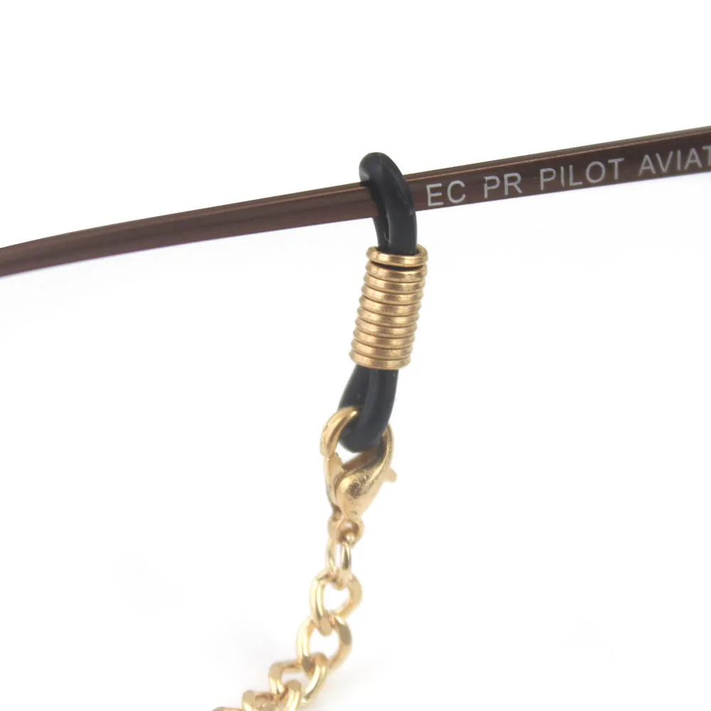 Gold Simple  Sunglass Strap  Eyeglass Cord Eyeglass  chain Crystal Sunglasses Lanyard Czech Bead