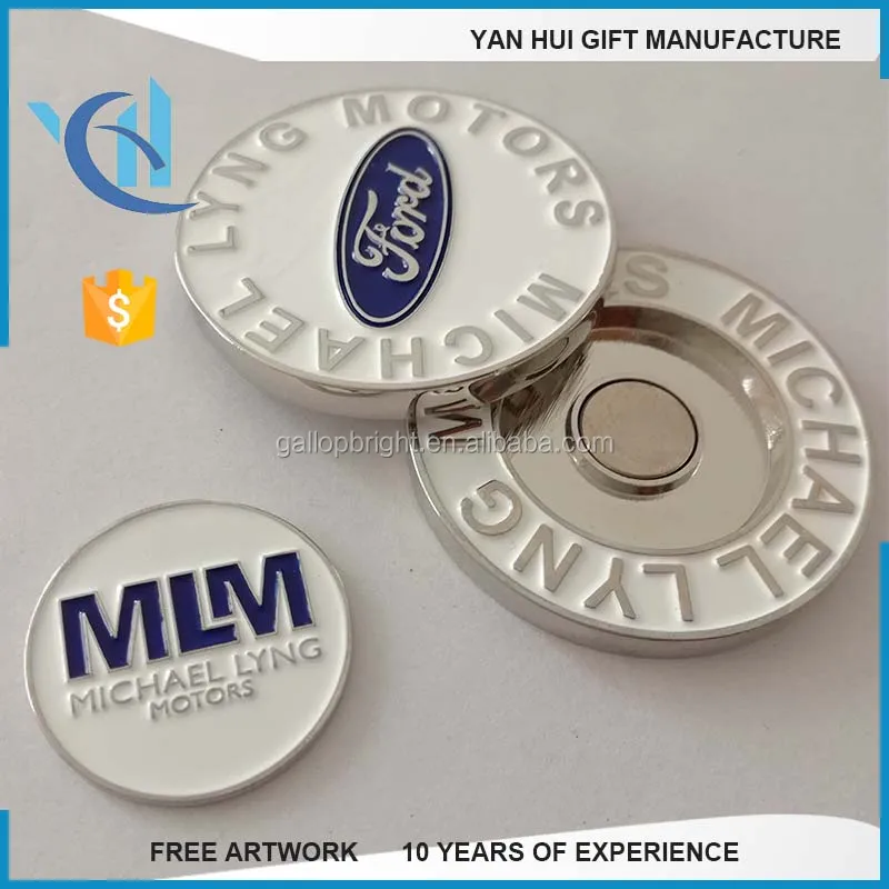 
Fashion design ballmarker /Custom gold golf ball markers with company logo 