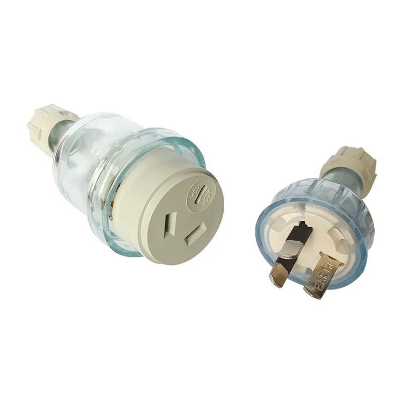 10A 250V Australia Standard Male Flexible 3 Pin Male Transparent Plug