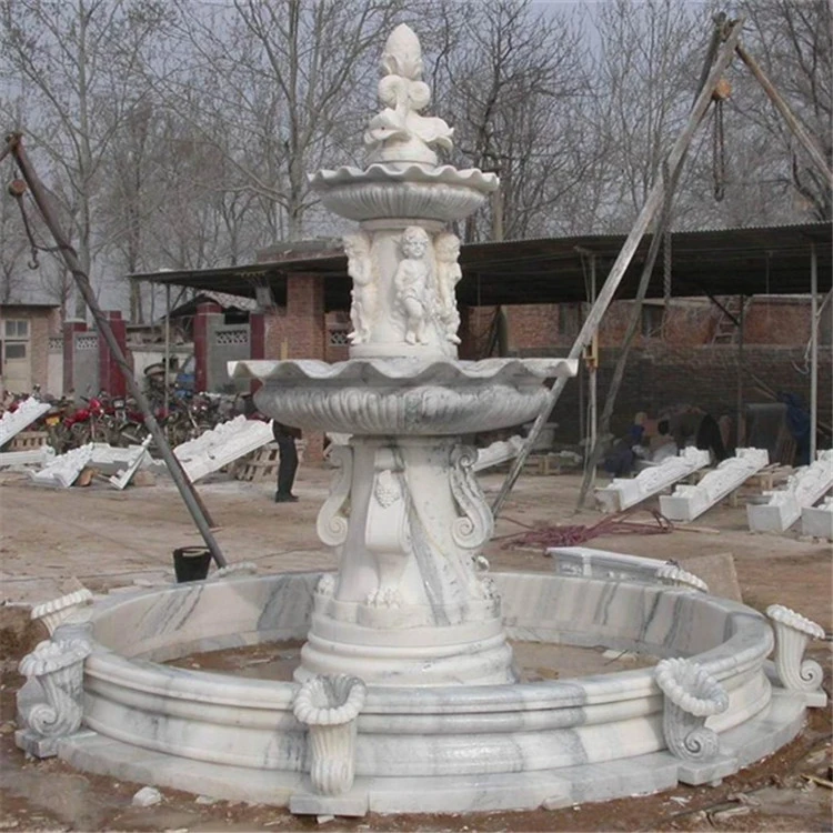 Good Price Outdoor Garden Figure Carving Natural White Marble Water Stone Fountain