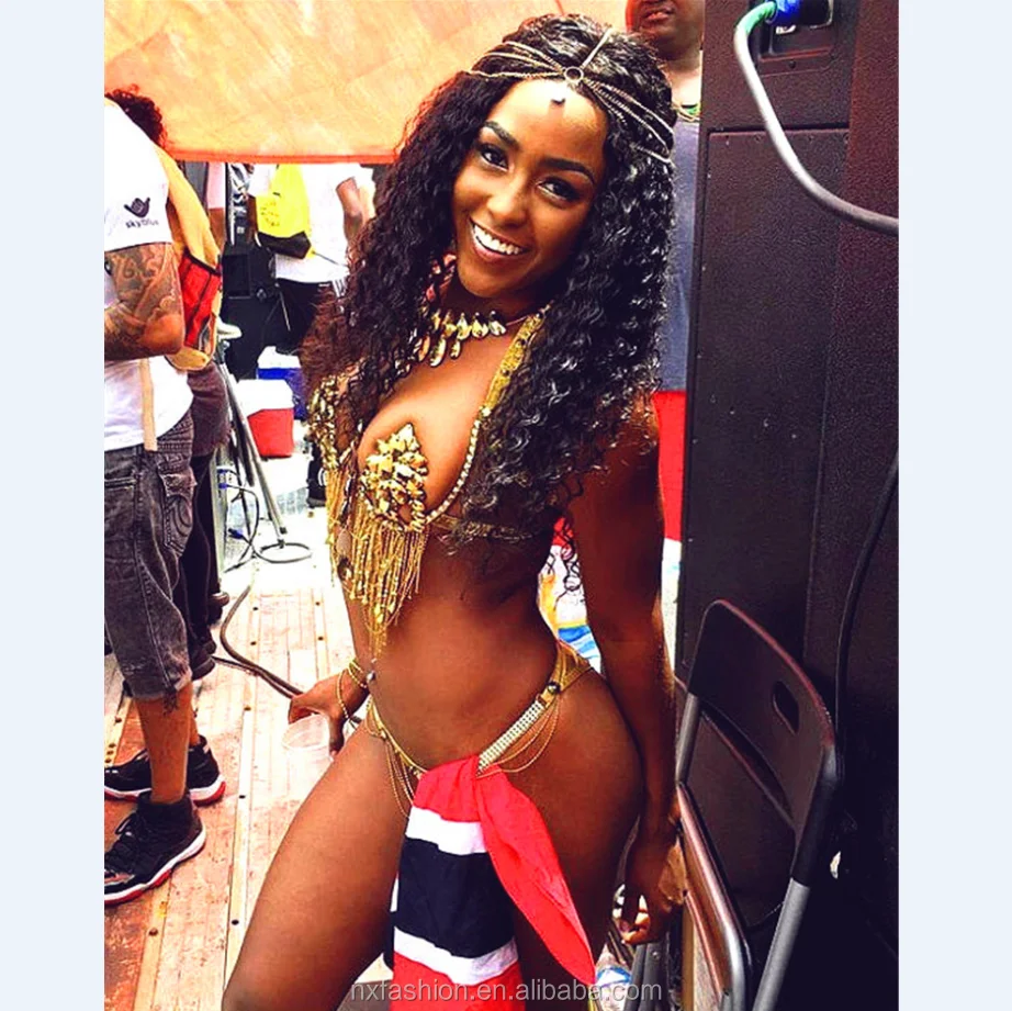 2018 Barbados Carnival Newest desgn Gold Carnival Wire Bra Frame Costumes queen costume