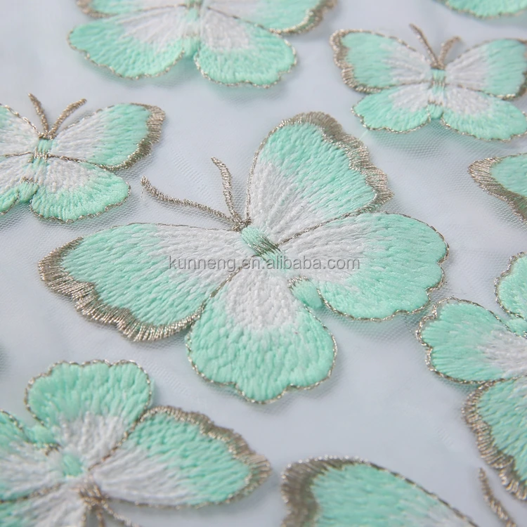 New Design Lace Wedding Butterfly Lace Fabric Embroidery Designs For Dress