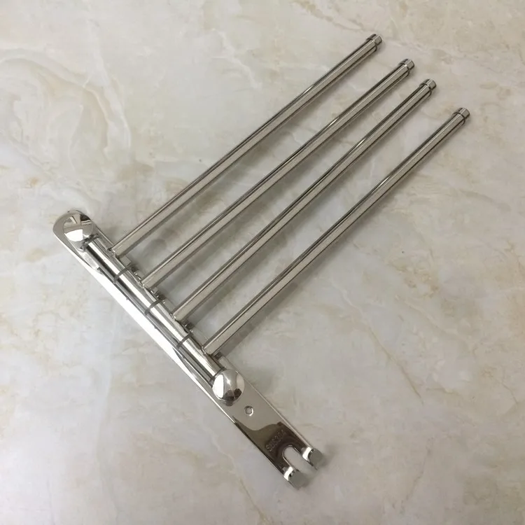 
304 Stainless Steel Bathroom 4 Rods Rotating Towel Rack 