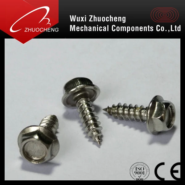 High quality Stainless steel DIN7504N hex head flange self tapping screw with ISO certification
