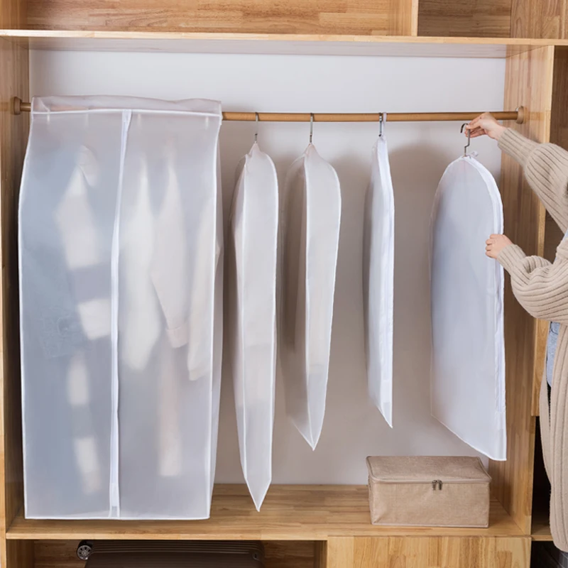 new Dust cover Protector Dress Jacket Dustproof  suit cover bag hanger plastic covers for clothes