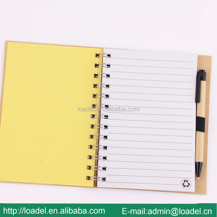 Printing wooden pattern cover eco friendly notebook with pen