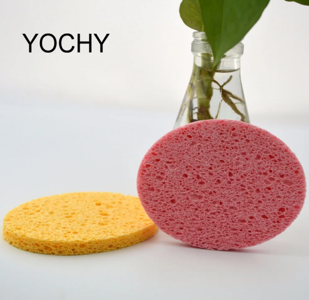 Cellulose Facial Cleaning Sponge Oval Shape Cellulose Cleaning Sponge For Body Exfoliating Scrubber Sponge