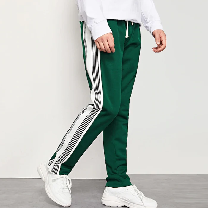 Брюки мужские на завязках с боковыми деталями, новый стиль, уличная одежда