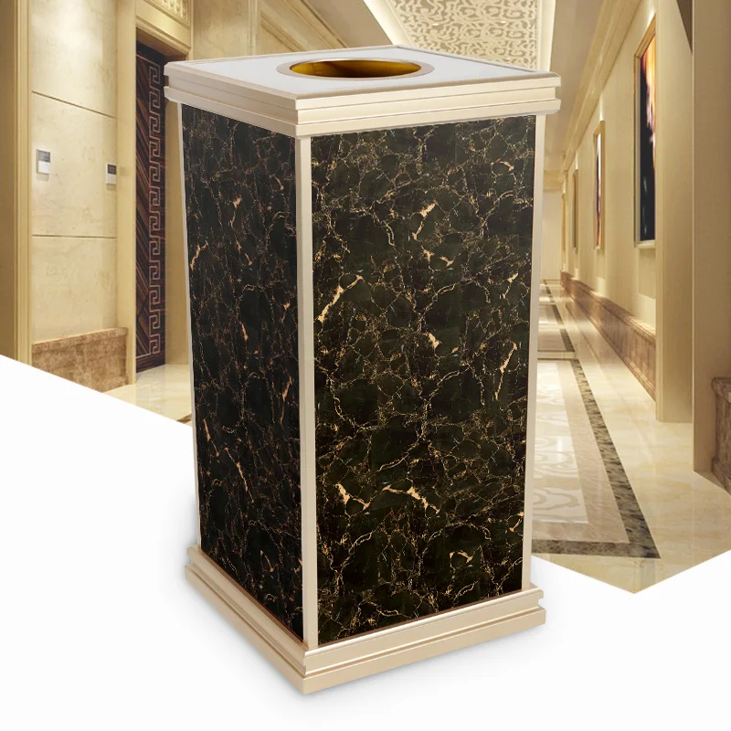 40L Marble Stone Trash Can Home Decor Wastebasket Outdoor Decor For Hotel