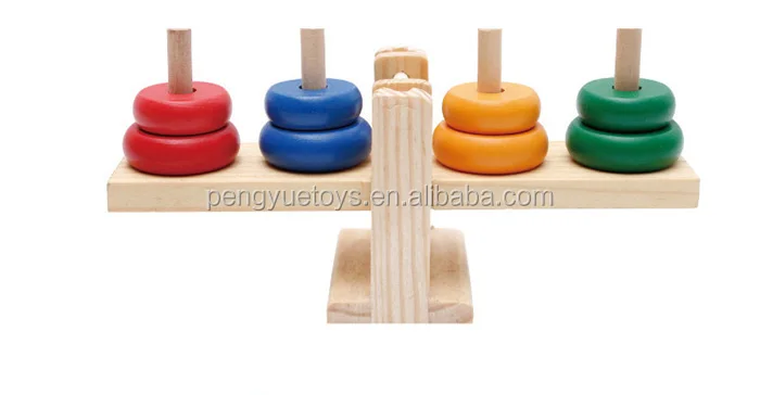 Wooden Clown Rainbow Stacker Seesaw Balance Scale Board Balancing Game Kids Early Education Toy Birthday Gifts