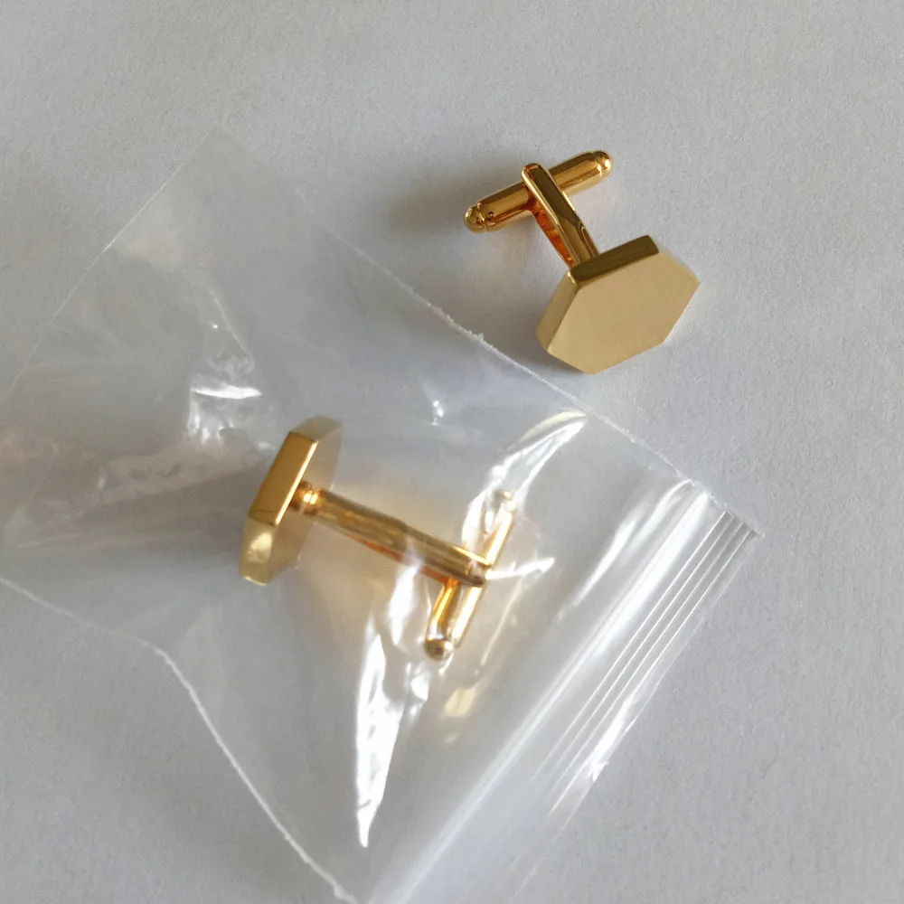 Custom made copper cufflink blanks 18k gold plating new cuff links set