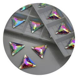 Rhinestone bulk wholesale super quality triangle flat back crystal strass non hotfix sew on rhinestone