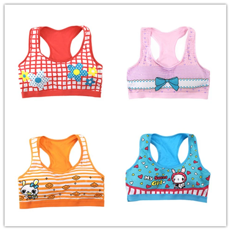 Custom color girls bra camisole girl cotton vest child soft wear girls underwear