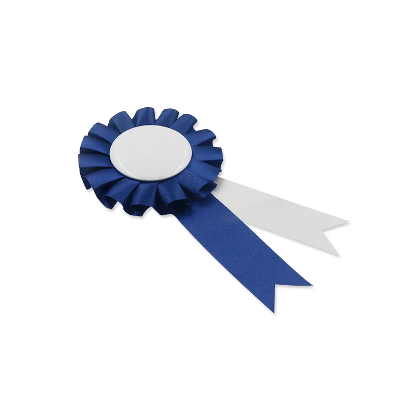 Factory handmade 100% polyester Blank award ribbon rosette for celebration