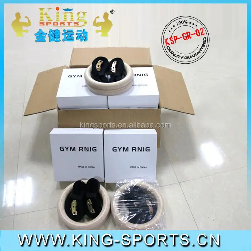 WOODEN GYM RING WITH STRAPS