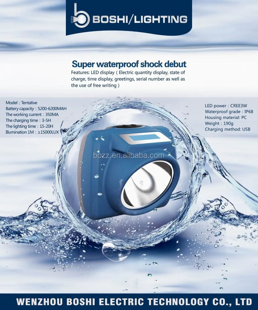 Светодиодная водонепроницаемая лампа для горных работ