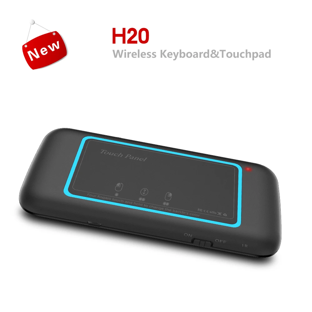 Acemax H20 mini keyboard and touchpad remote IR learning function Power button and backlit