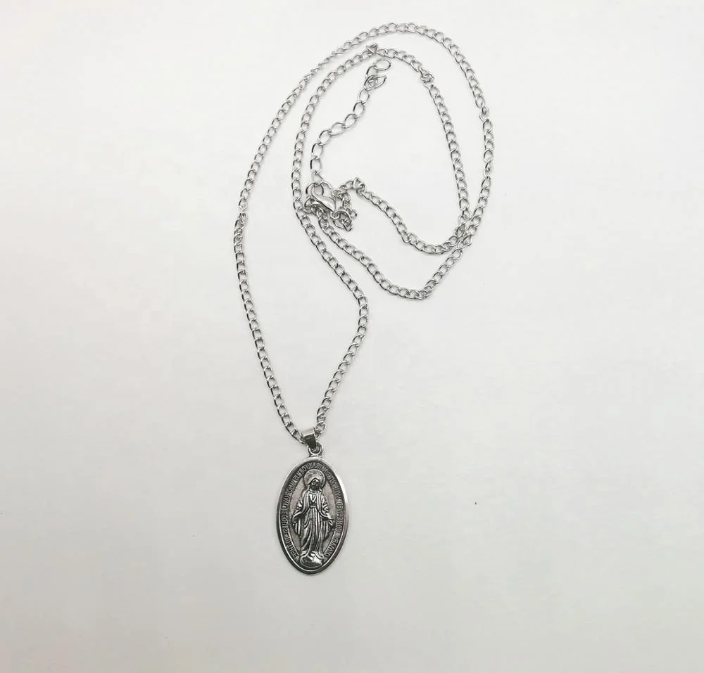 Hot selling wholesale Catholic Religious Mary Rosary pendant jewelry necklace