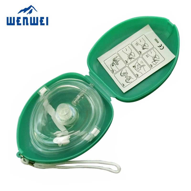 CPR mouth to mouth mask red hard case cpr mask for aed training