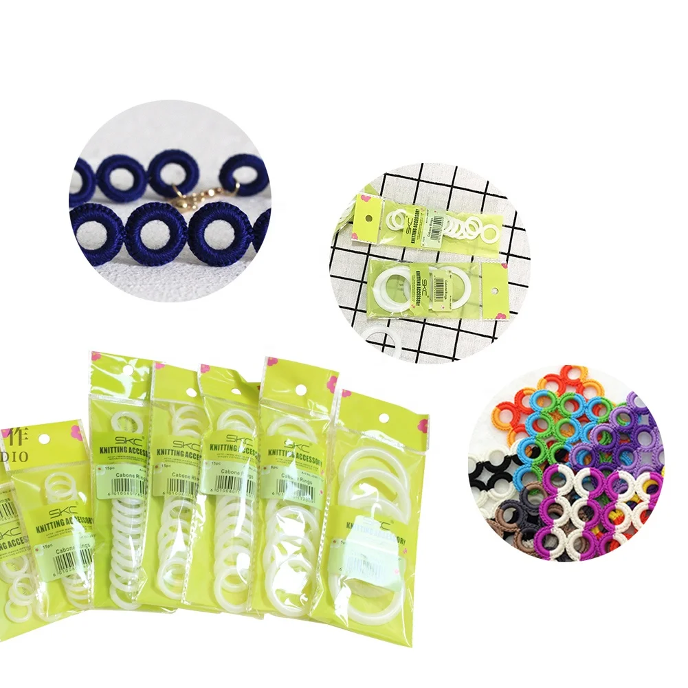 SKC Plastic Fabric Rings Eyelet White Hook Bag Circle Plastic O Ring for Crochet Hook