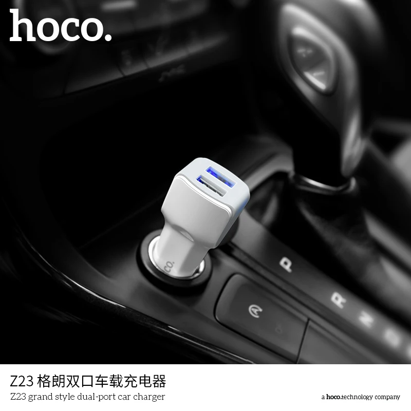 
2020 Hot Wholesale HOCO Z23 Electric Dual USB Cellphone Car Battery Charger 2.4A 12W Fast Charging Power Mobile Chargers 