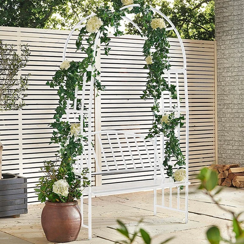 Садовый цветок, кованая железная Арка с сиденьем