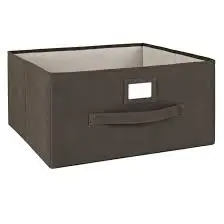 Fabric Big Storage Drawer With Grommet For Storage Cart In Grey
