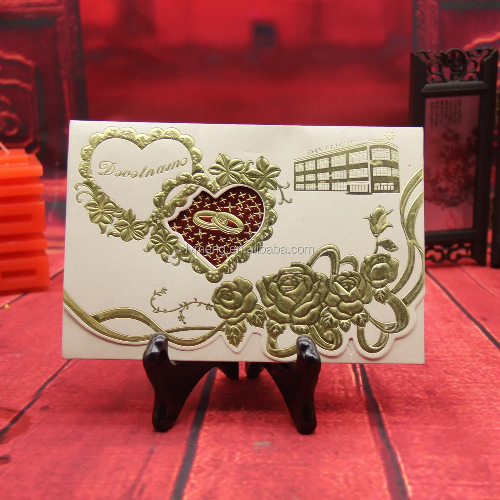 2016 New arrival Yiwu manufacturer high quality paper wedding greeting card