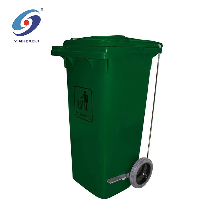 
Solid rubber wheel double wheel amusement park outdoor trash can 