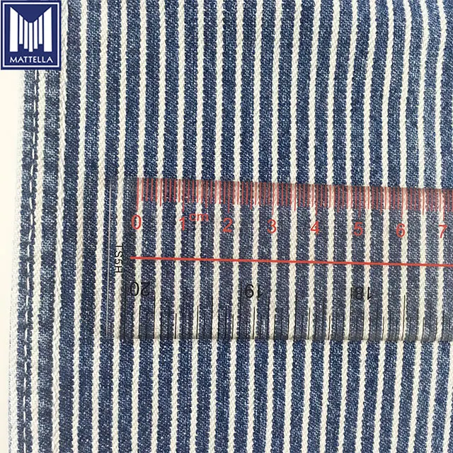 Traditional 100% cotton hickory stripe denim fabric dye for workwears shirts jeans pants
