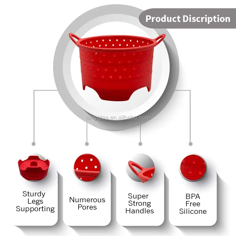 Новинка 2019 скороварка силиконовая корзина для приготовления еды яиц пароварка мгновенной плиты кастрюля 5qt 6qt 8qt