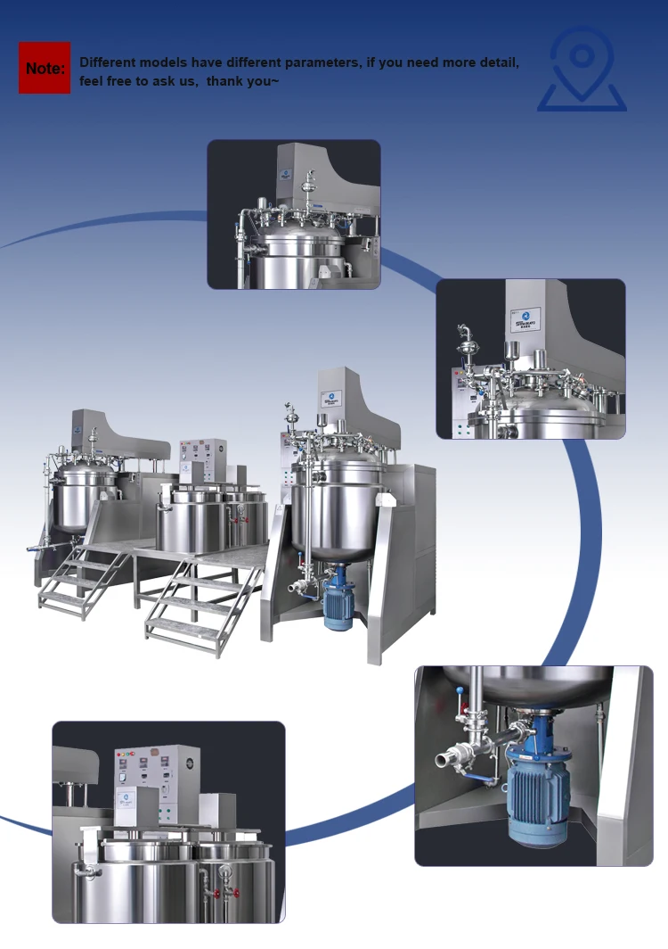 Chemical Customized Mixing Equipment Body Lotion Stainless Steel Mixing Tank Beverage Juice Homogenizer Vacuum Emulsifier