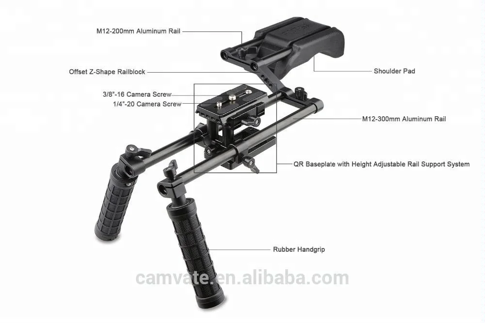 CAMVATE DSLR Shoulder Mount Support Rig Kit Handgrip for Pro DSLR Camera and other