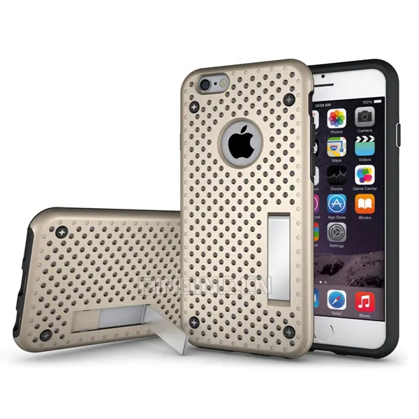 Лучшие продажи PC + TPU двойной слой тонкий броня подставка гибридный чехол для iPhone 6 4.7 дюймов