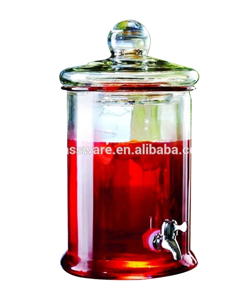Wholesale glass beverage dispenser with spigot for hot cold drinking