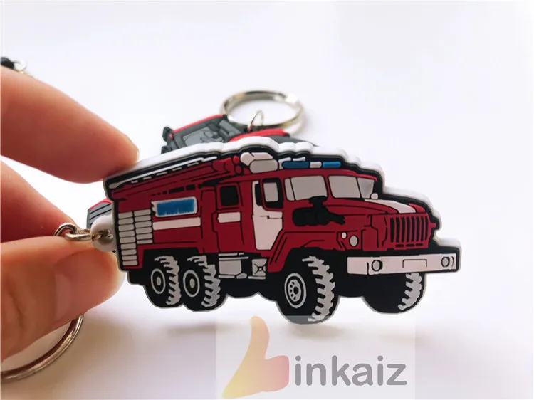 dongguan Promotion gifts custom truck keyring PVC mini forklift keychain 3d custom car keychain