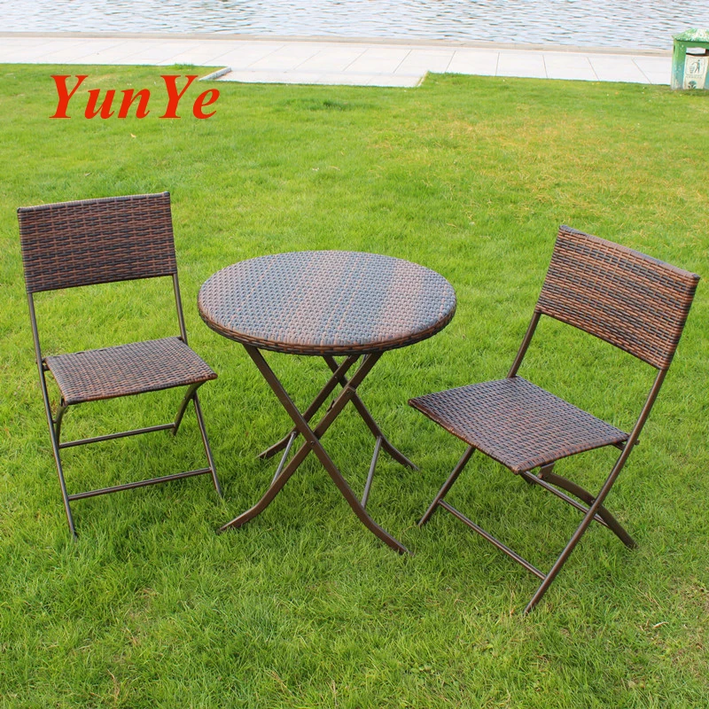 
Outdoor leisure furniture rattan chairs courtyard tables and chairs folding tables and chairs balcony three-piece set 
